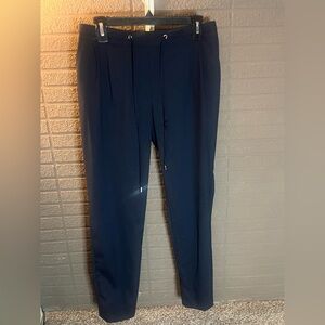 Zara Navy Drawstring Tailored Pants